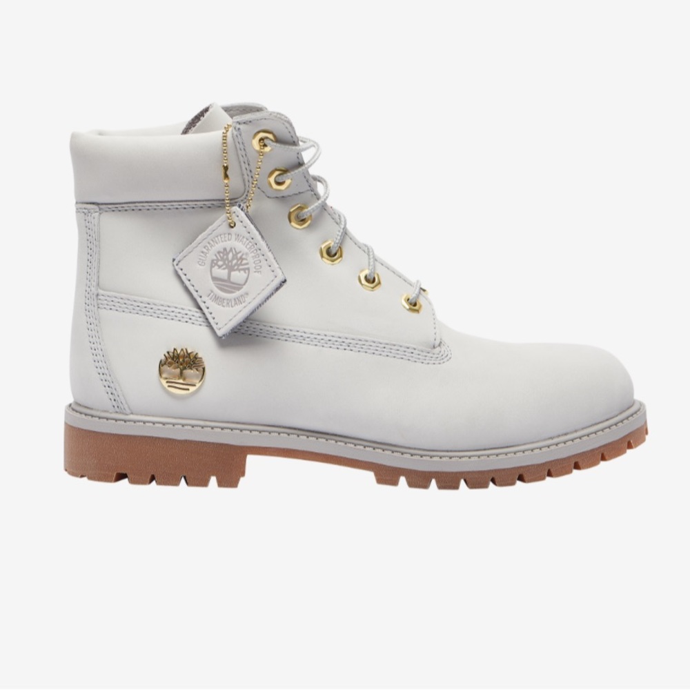 ♡BRAND NEW IN BOX Timberland™ Light Grey Genuine Nubuck Leather Boots♡ Size 5.5♡